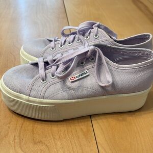 Superga Women's Light Purple Platform Sneakers. Size 6.5